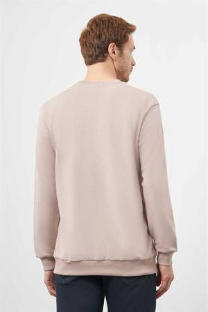 Morven Erkek Taş Basic Bisiklet Yaka Sweat-Shirt