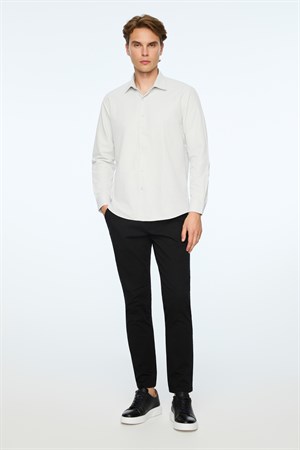 Morven Erkek Taş Düz Slim Fit Sert Yaka Gömlek