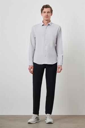 Morven Erkek Taş Gofre Trend Desenli Dynamic Fit İtalyan Yaka Gömlek