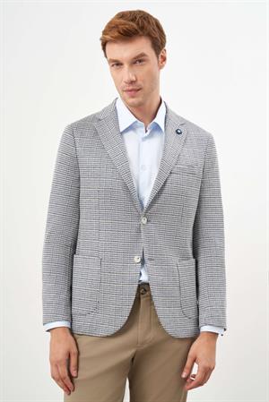 Morven Erkek Taş Örme Slim Fit Torba Cep Mono Yaka Spor Ceket