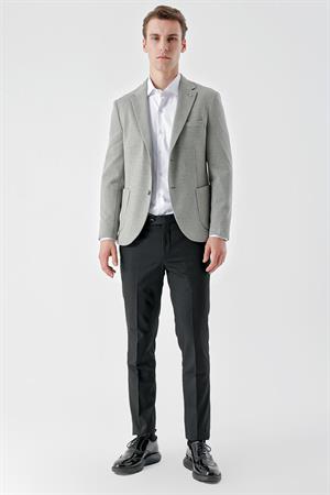Morven Erkek Taş Örme Slim Fit Torba Cep Mono Yaka Spor Ceket