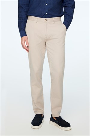 Morven Erkek Taş Pamuk Trend Düz Slim Fit Chino Pantolon