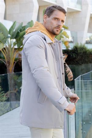 Morven Erkek Taş Poliamit Çıtçıtlı Kapüşonlu Mont