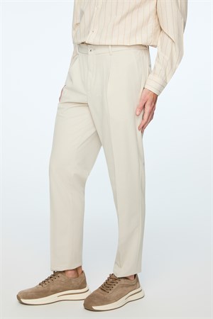 Morven Erkek Taş Poliviskon Trend Düz Slim Fit Pantolon
