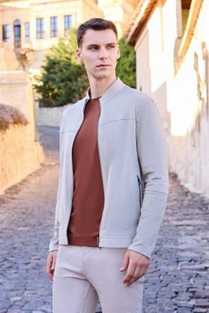 Morven Erkek Taş Trend Baharlık Çift Taraflı Süet Mont