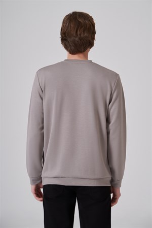 Morven Erkek Taş Trend Baskılı Bisiklet Yaka Sweat-Shirt