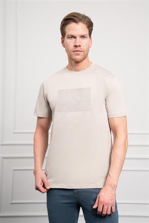 Morven Erkek Taş Trend Bisiklet Yaka Dinamik Fit Pamuk T-Shirt