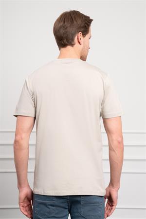 Morven Erkek Taş Trend Bisiklet Yaka Dinamik Fit Pamuk T-Shirt