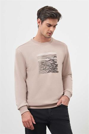 Morven Erkek Taş Trend Bisiklet Yaka Sweat-Shirt