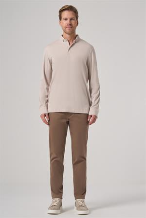 Morven Erkek Taş Trend Polo Yaka Rayon Sweatshirt
