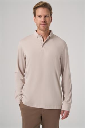 Morven Erkek Taş Trend Polo Yaka Rayon Sweatshirt