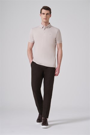 Morven Erkek Taş Trend Rayon Pike Polo Yaka Dinamik Fit Tshirt