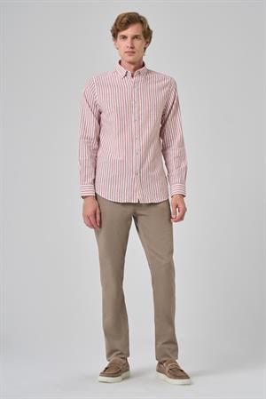 Morven Erkek Turuncu Slim Fit Düğmeli Yaka Gömlek