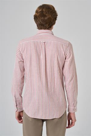 Morven Erkek Turuncu Slim Fit Düğmeli Yaka Gömlek