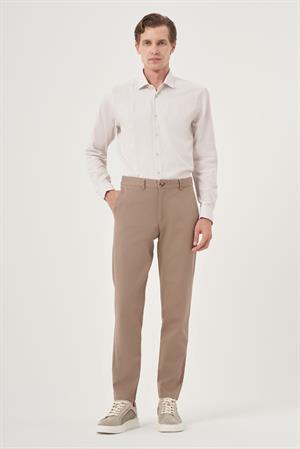 Morven Erkek Vizon Yazlık Pamuk Yan Cep Slim Fit Chino Pantolon