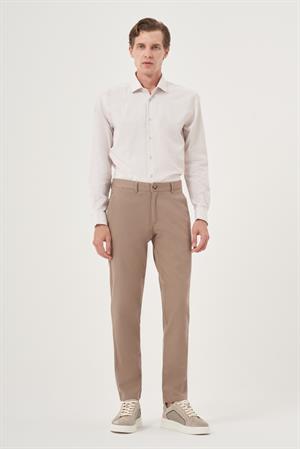 Morven Erkek Vizon Yazlık Pamuk Yan Cep Slim Fit Chino Pantolon