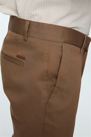 Morven Erkek Vizon Pamuk Trend Düz Slim Fit Chino Pantolon