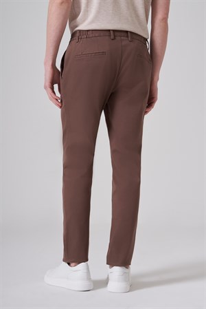 Morven Erkek Vizon Pamuk Trend Slim Fit Chino Pantolon