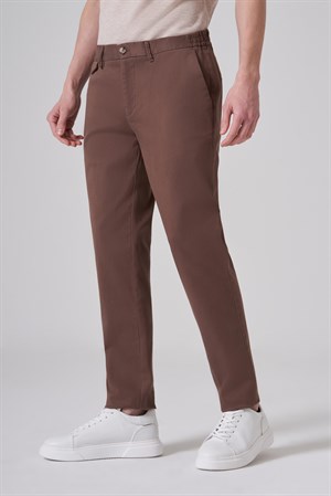 Morven Erkek Vizon Pamuk Trend Slim Fit Chino Pantolon