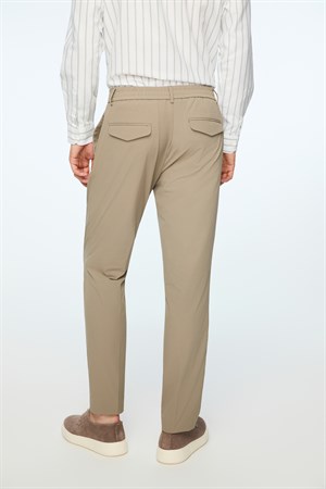 Morven Erkek Vizon Polyamid Trend Desenli Slim Fit Pantolon