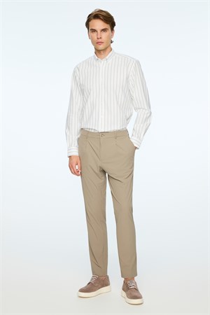 Morven Erkek Vizon Polyamid Trend Desenli Slim Fit Pantolon