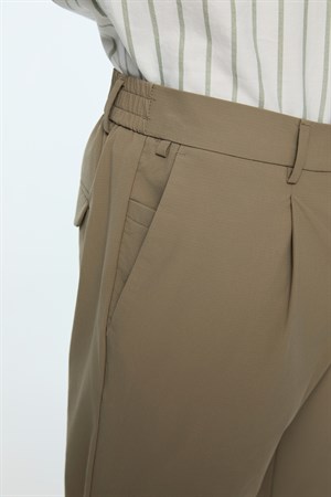 Morven Erkek Vizon Polyamid Trend Desenli Slim Fit Pantolon