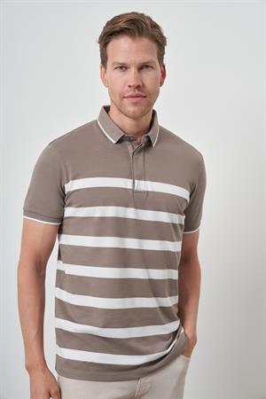 Morven Erkek Vizon Trend Rınger Polo Yaka T-Shirt