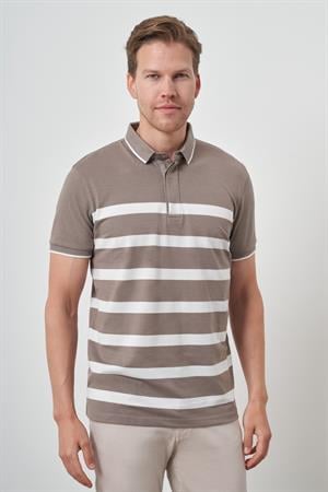 Morven Erkek Vizon Trend Rınger Polo Yaka T-Shirt