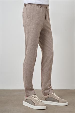 Morven Erkek Vizon Trend Tam Lastikli Slim Fit Pantolon