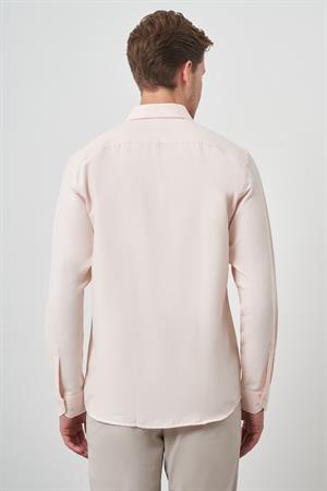 Morven Erkek Yavruağzı Slim Fit İtalyan Yaka Gömlek