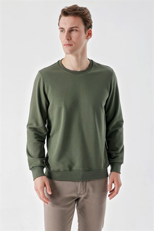 Morven Erkek Yeşil Basic Bisiklet Yaka Sweat-Shirt