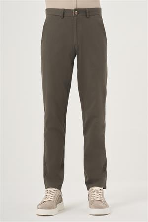 Morven Erkek Yeşil Yazlık Pamuk Yan Cep Slim Fit Chino Pantolon