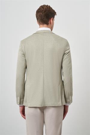 Morven Erkek Yeşil Örme Slim Fit Ceket