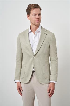 Morven Erkek Yeşil Örme Slim Fit Ceket