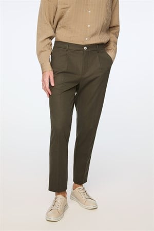Morven Erkek Yeşil Poliviskon Trend Düz Slim Fit Pantolon