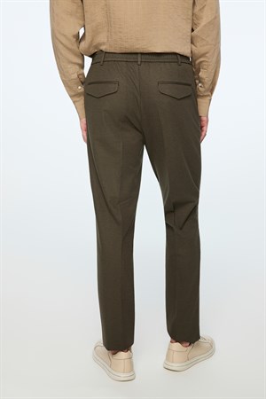 Morven Erkek Yeşil Poliviskon Trend Düz Slim Fit Pantolon