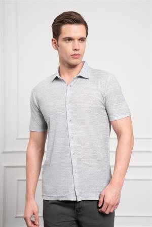 Morven Erkek Yeşil Trend Apaçi Yaka Dynamic Fit Kısa Kollu Gömlek