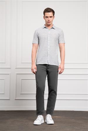 Morven Erkek Yeşil Trend Apaçi Yaka Dynamic Fit Kısa Kollu Gömlek