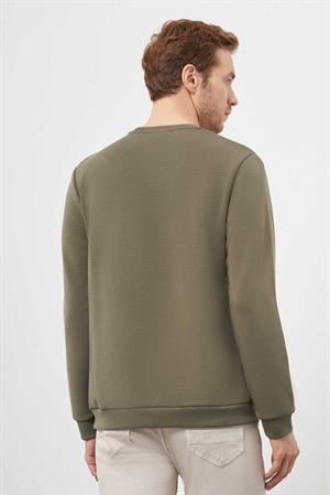 Morven Erkek Yeşil Trend Bisiklet Yaka Sweat-Shirt