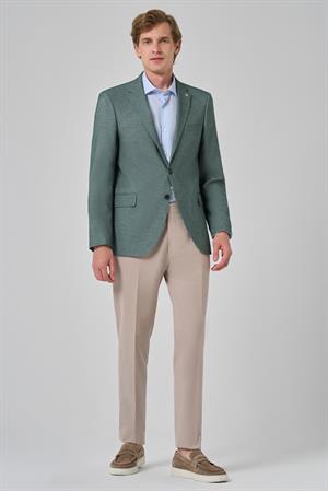 Morven Erkek Yeşil Yünlü Dynamic Fit Rahat Kesim Ceket
