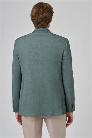 Morven Erkek Yeşil Yünlü Dynamic Fit Rahat Kesim Ceket