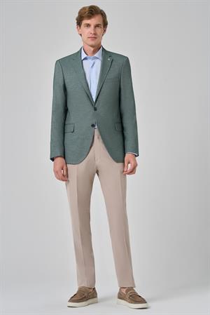 Morven Erkek Yeşil Yünlü Dynamic Fit Rahat Kesim Ceket