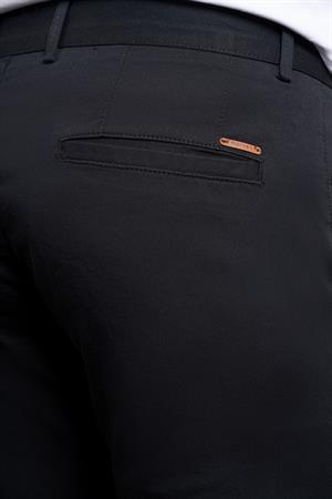 Siyah Slim Fit Dar Kesim Chino Yan Cep Erkek Pantolon