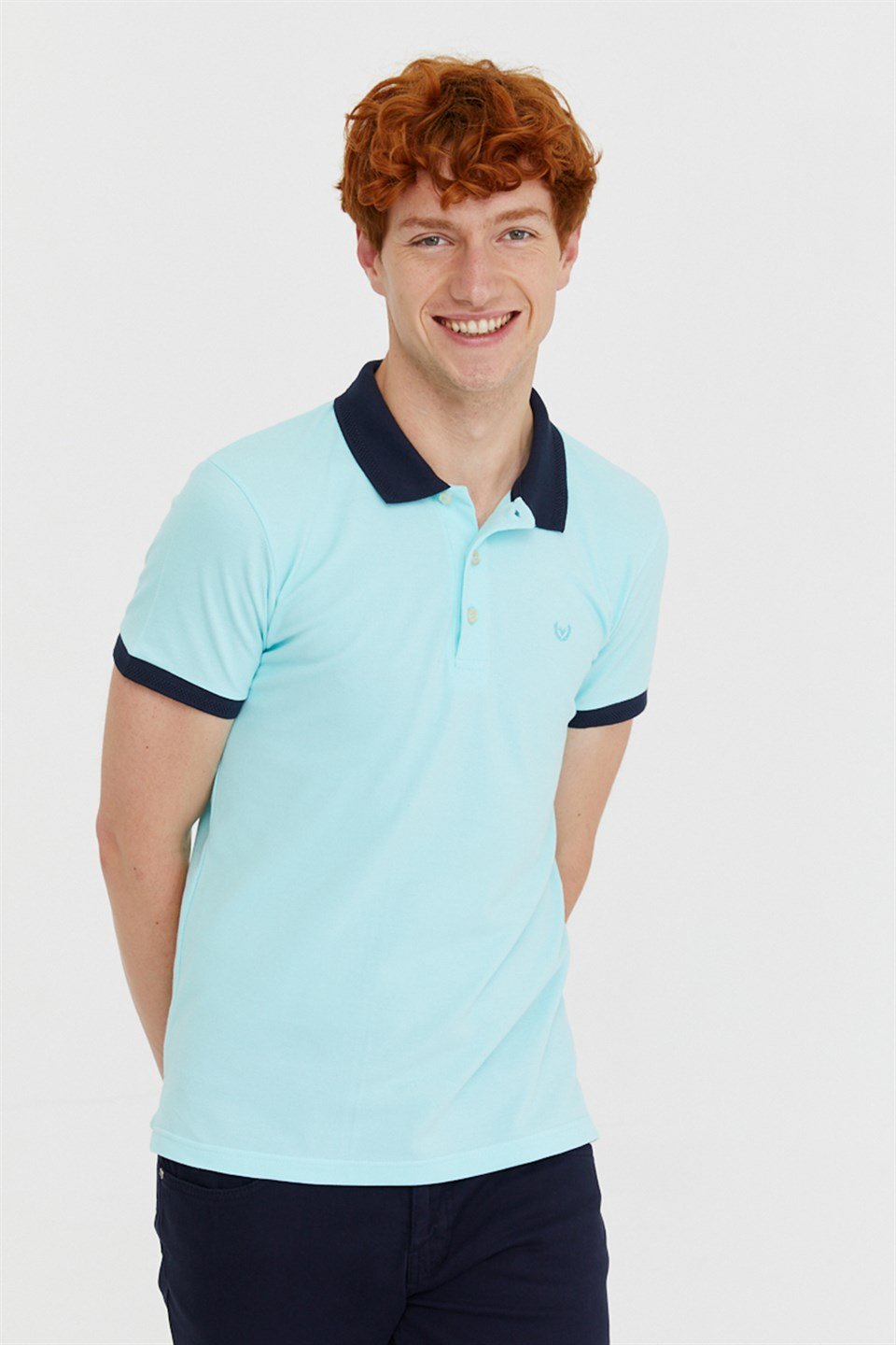  Morven Erkek Açık Yeşil Basic Polo Yaka Cepsiz Dynamik Fit Rahat Kesim T-Shirt