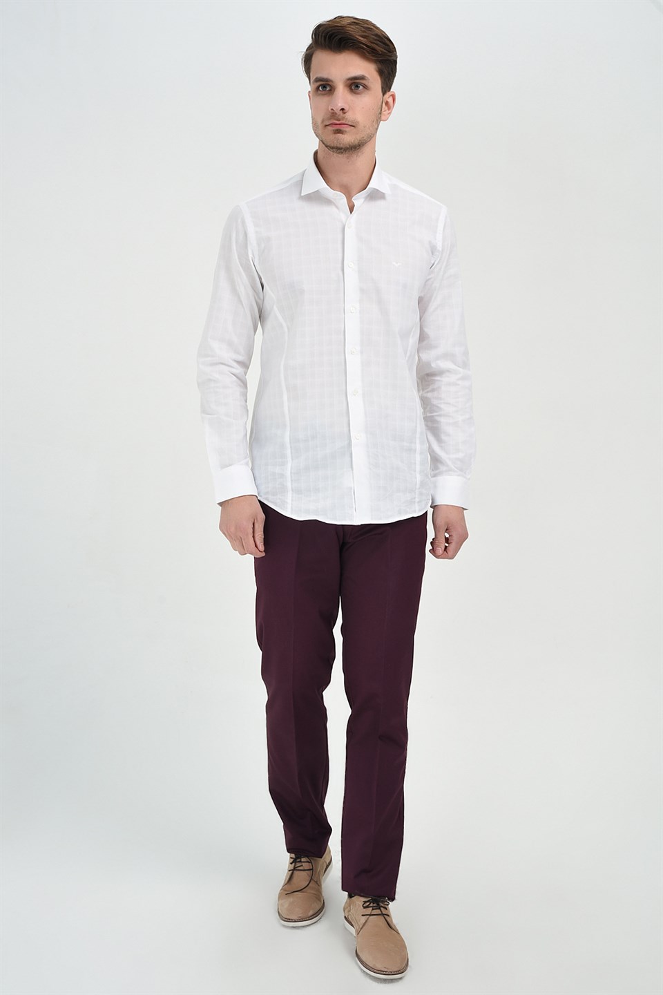  Morven Erkek Bordo Prado Dinamik Fit Pantolon
