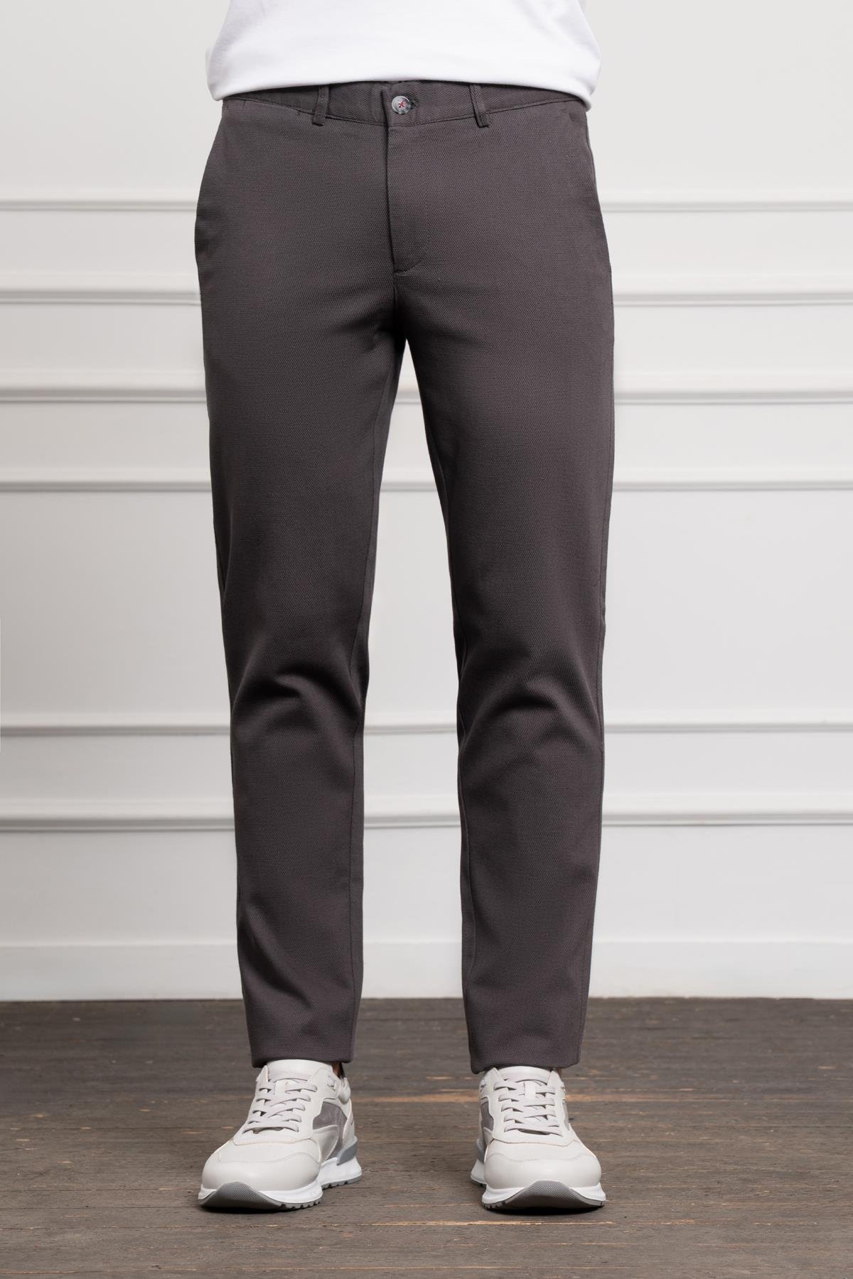 Morven Erkek Füme Dynamic Fit Rahat Kesim Chino Pantolon