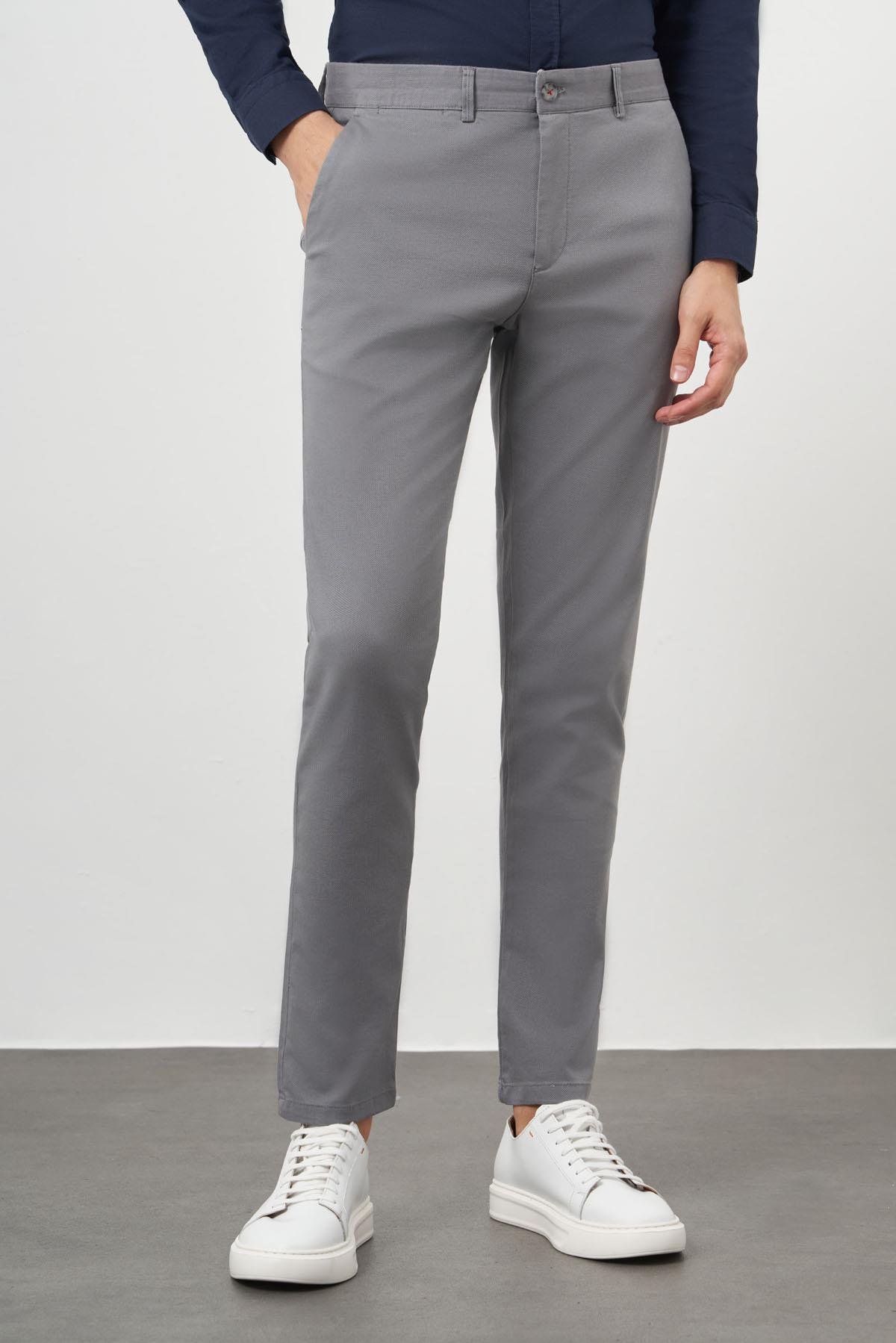 Morven Erkek Gri Chino Slim Fit Pantolon