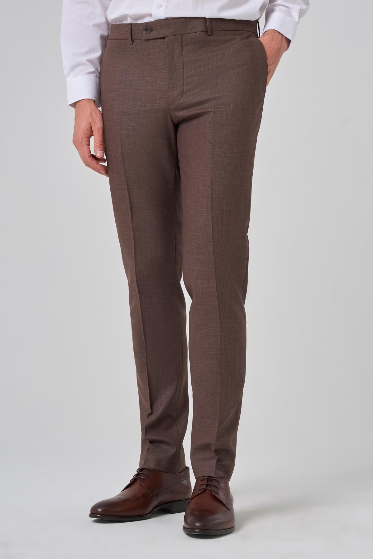 Morven Erkek KAHVE Klasik Slim Fit Dar Kesim Pantolon