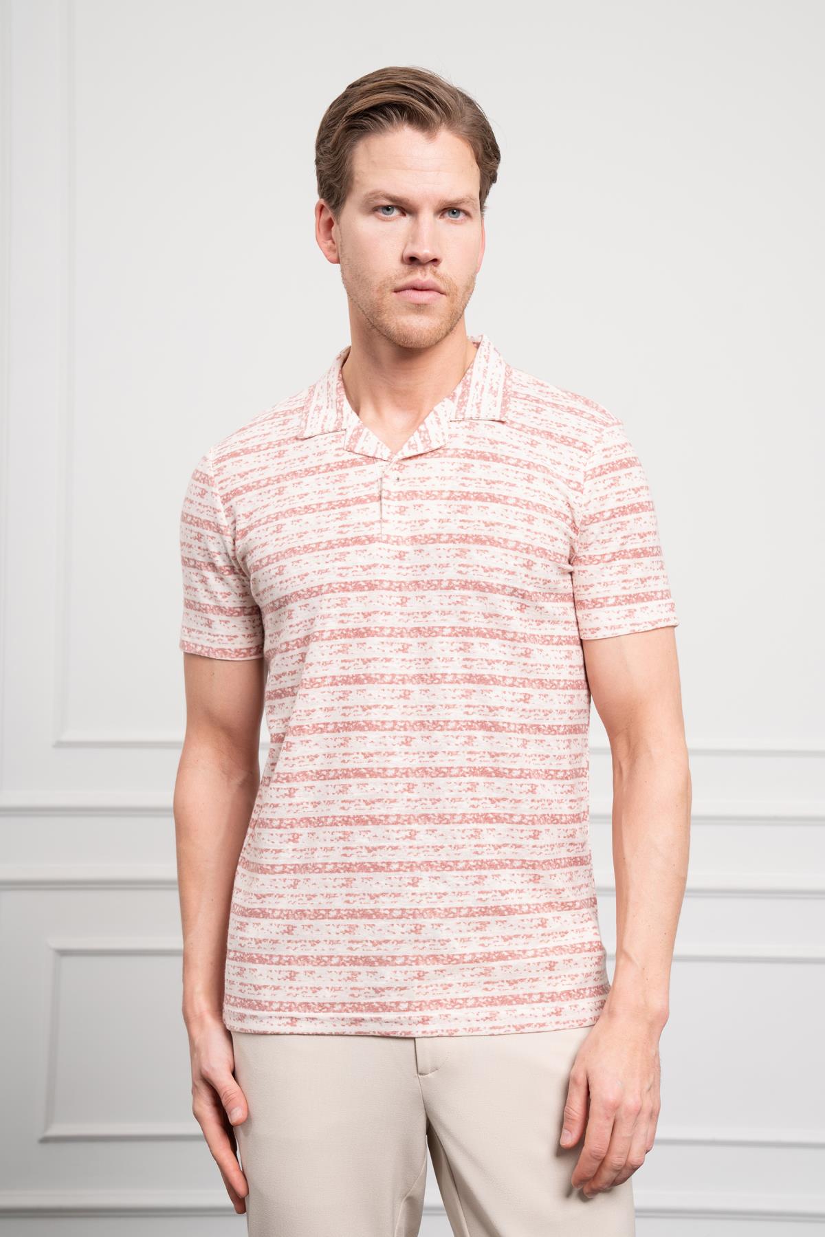 Morven Erkek Kiremit Trend Dynamic Fit Rahat Kesim Polo Yaka T-Shirt