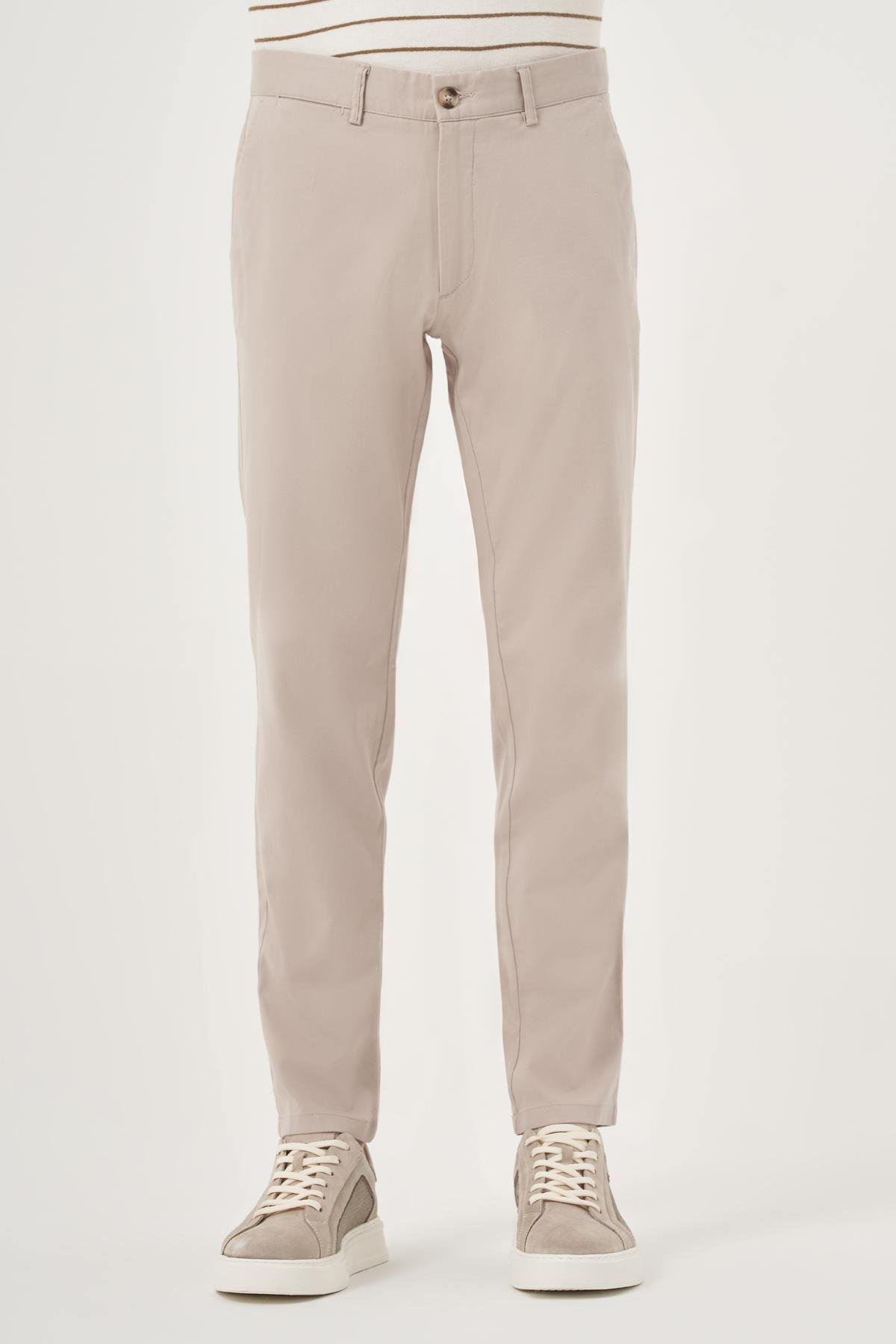 Morven Erkek Taş Yazlık Pamuk Yan Cep Slim Fit Chino Pantolon